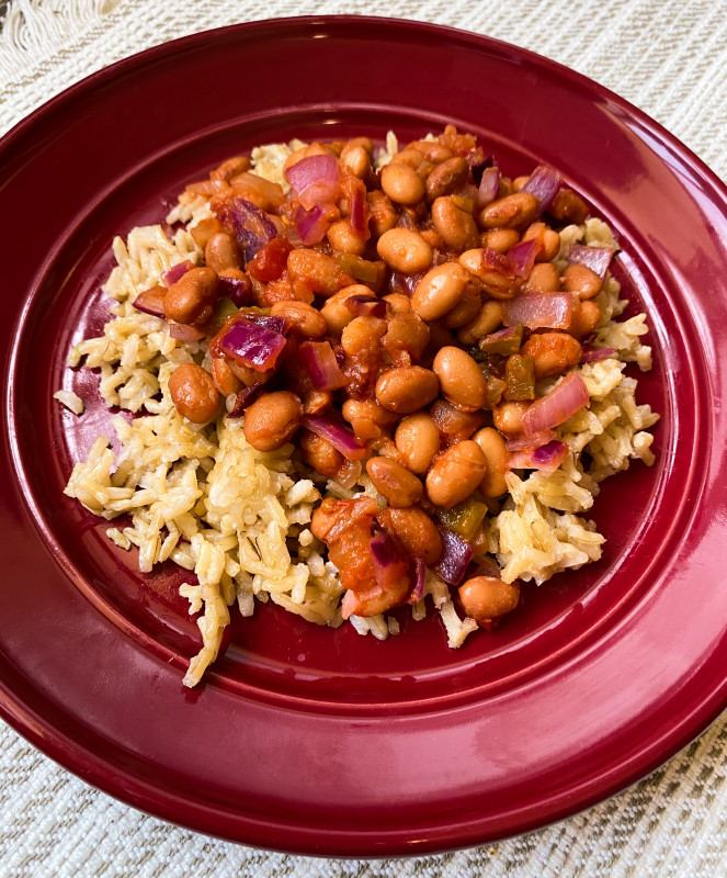 Salsa Pinto Beans in a bowl