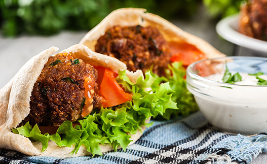 image of Falafel with Yogurt Sandwich