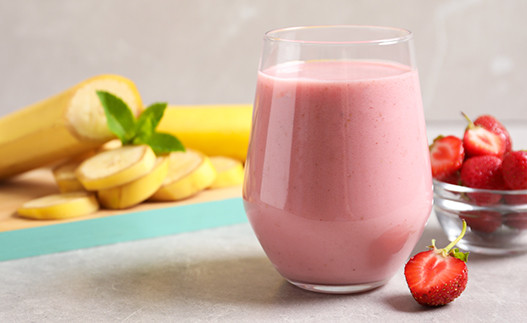 glass of Fruit and Yogurt Breakfast Shake