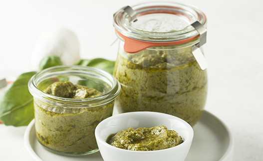 Parsley, Almond, and Lemon Pesto prepped and ready to use