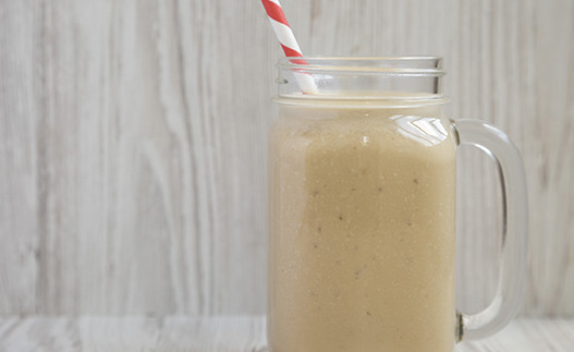 Peanut Butter Banana Breakfast Shake in a glass