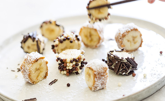 Peanut Butter Bananas on a plate