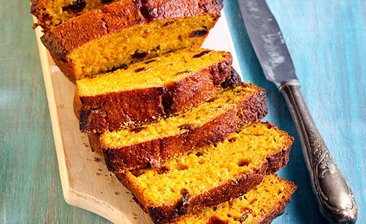 Pumpkin Breads sliced on a plate