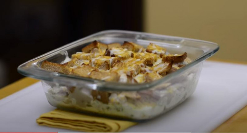 Leftover Turkey Casserole in a baking dish