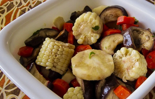 serving dish of Citrus Vegetables