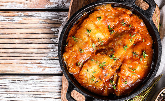 Spanish Baked Fish in a roasting pan