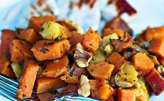 Sweet Potato and Apple Bake on a plate