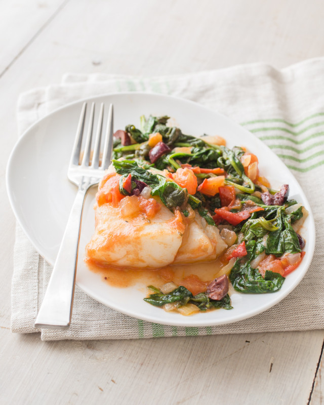 plate of Fish with Spinach