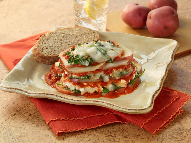 Potato Spinach Lasagna on a plate