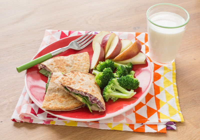 Red Bean Quesadilla on a plate