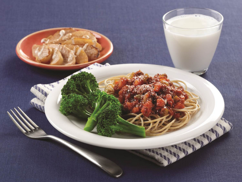 Spaghetti with Quick Meat Sauce on a plate