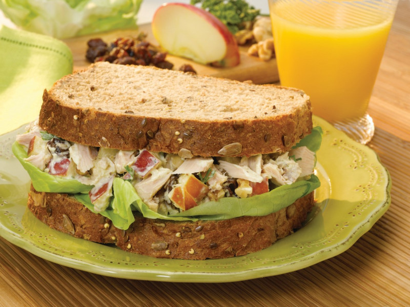 Tuna Apple Salad Sandwich on a plate