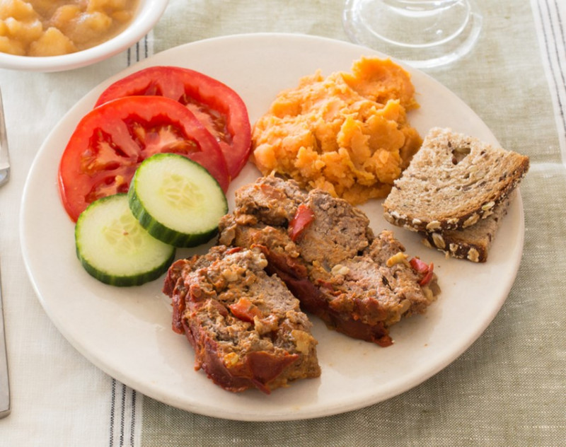 Glazed Meatloaf on a plate