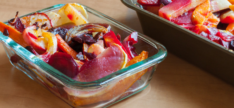 Roasted Root Vegetables in a baking dish