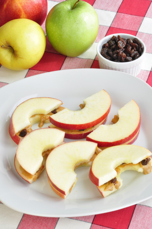 Apple slices on a plate