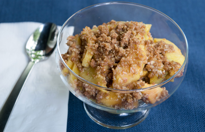 Peach Crisp in a bowl