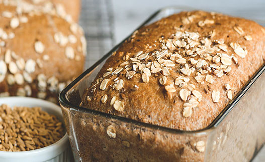 Oatmeal Bread in a baking dish