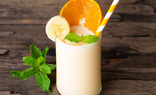 Orange Banana Frosty in a glass