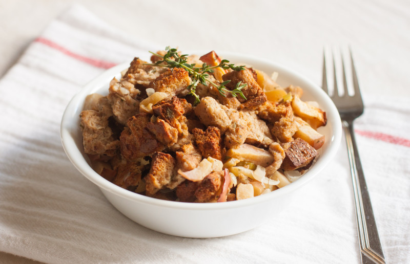 Grandma's Stuffing in a bowl