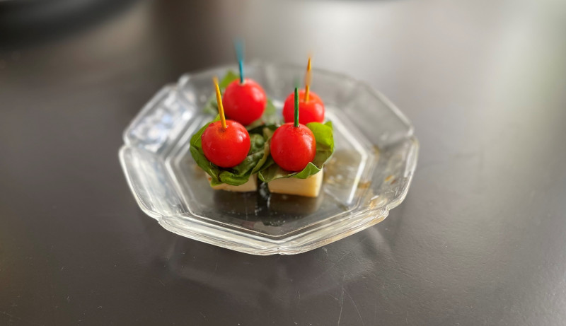 Mini Caprese Bites on a plate