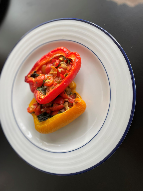 Vegetarian Stuffed Peppers on a plate