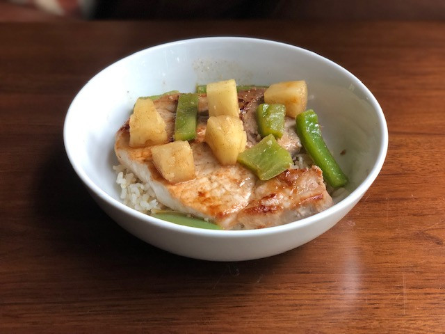 Pineapple Pork in a bowl