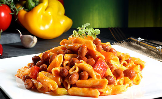Mac and Beans Medley on a plate