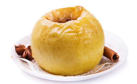 Microwave Baked Apple on a plate
