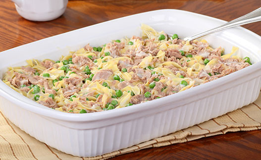 Quick Tuna Casserole in a baking dish