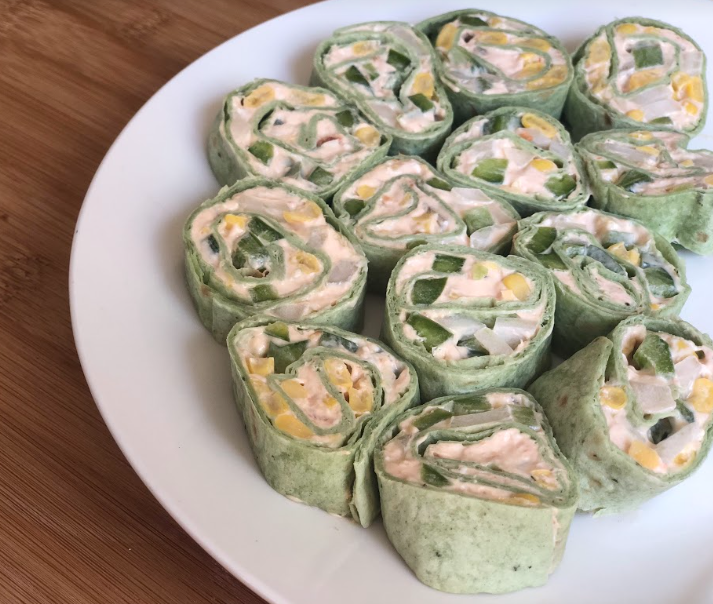 vegetable pinwheels on a plate