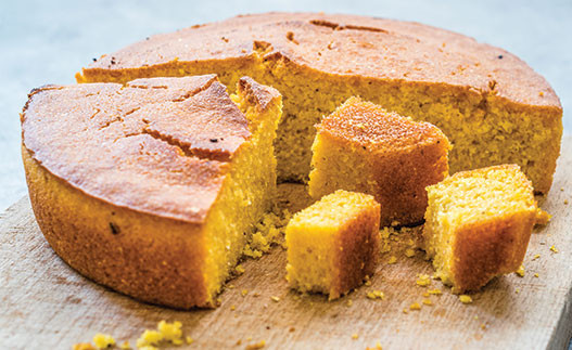 cut up pieces of Lemon Corn Cake