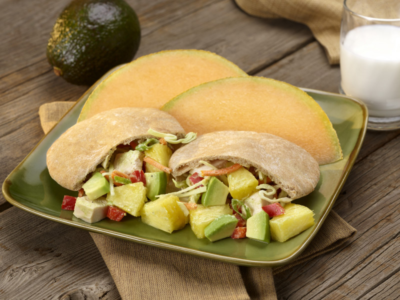 Pineapple Avocado Chicken Salad on a plate