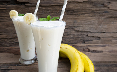 glasses of Fruit Milk Shakes