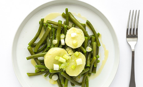Green Beans and New Potatoes on a plate