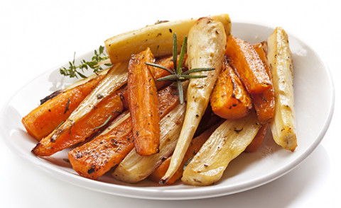 Spicy Carrots and Squash on a plate