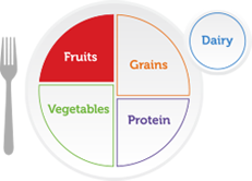 image of the MyPlate icon with the fruit group highlighted