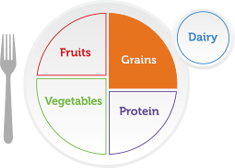 image of the MyPlate icon with the grains group highlighted