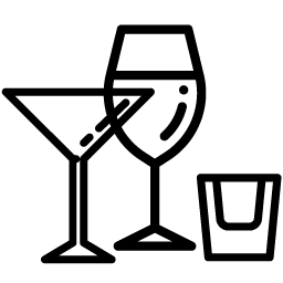 icon of glasses used for alcoholic beverages
