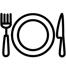 icon of a fork plate and knife