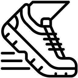 icon of a running shoe in motion