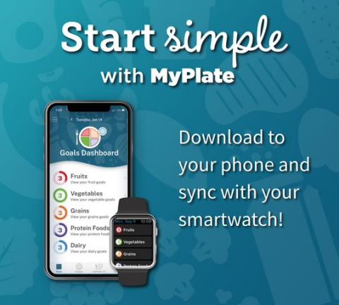 screenshot of the start simple with myplate mobile application