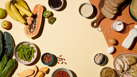 image of various foods spread out on a table