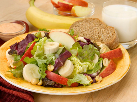 Apple Banana Salad with Peanuts
