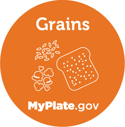 grains button with line drawings of several grain products
