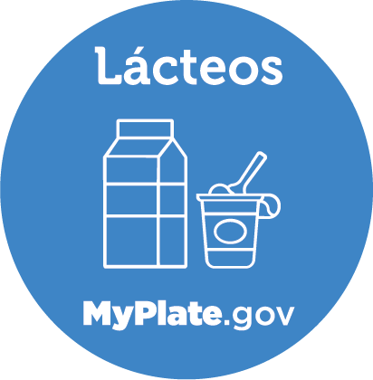 icon of line drawings of several dairy foods - Spanish