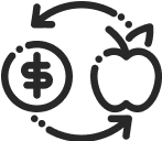 apple and money line art