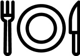 fork plate and knife line art