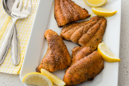 Skillet Catfish on a platter